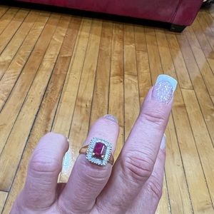 Diamond and ruby ring